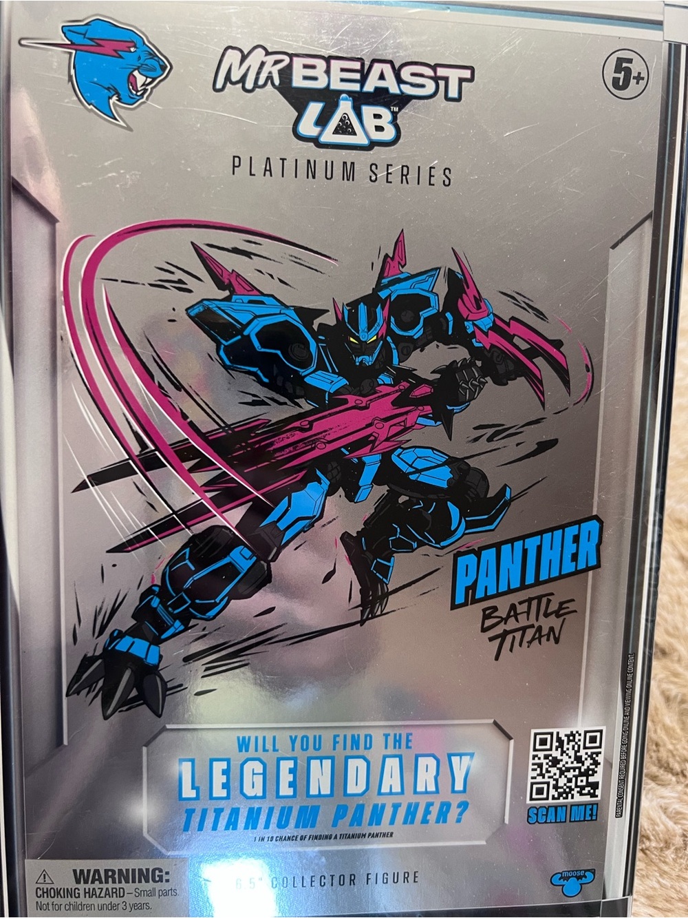 MrBeast Lab Platinum Series Panther Battle Titan Figure - Blue & Pink